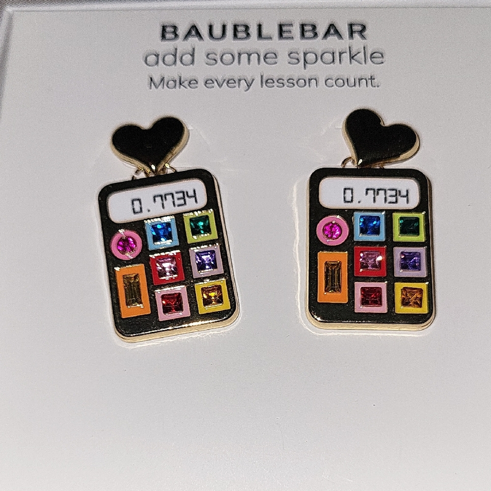 BaubleBar Calculator Hello Earrings Bnib   Te Ty LP